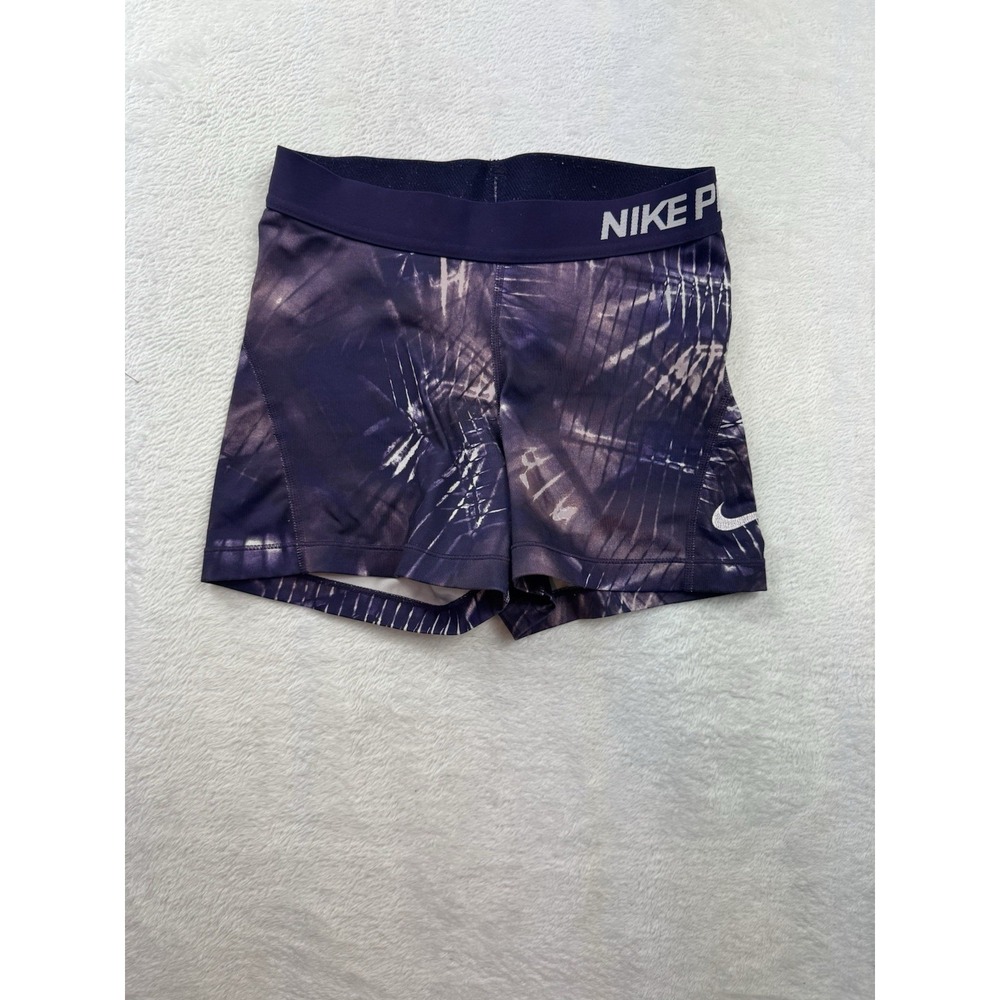 Nike Pro Purple Tie Dye Compression Athletic Shorts Women's Size Small Workout